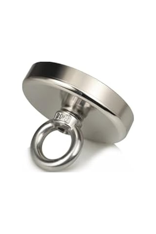 Dünya Magnet Süper Güçlü Halkalı Büyük Neodyum Pot Mıknatıs, 60mm Çap, Magnet Fishing, Kurtarma Mıknatısı
