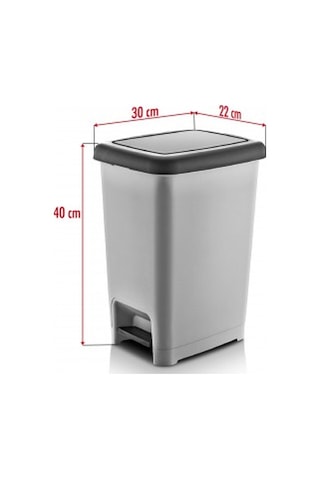 15 Litre Basmalı Çöp Kovası Düz Renkli