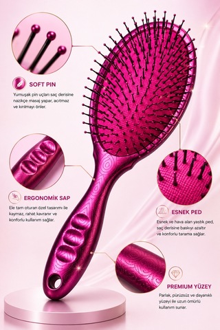 Aqua Brush Açma & Tarama Fırçası Premium Dolaşık Açıcı Saç Fırçası Islak & Kuru Kullanım