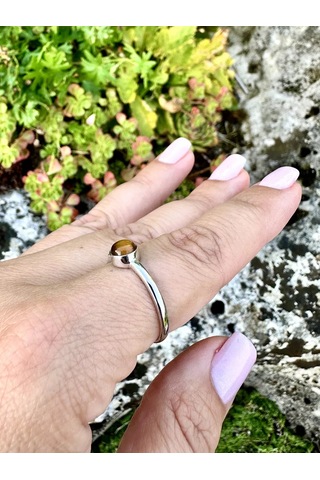 Elana Doğal Kaplan Gözü Yüzüğü 218925039 Gri