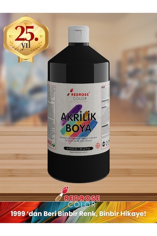Red Rose Siyah Akrilik Boya 1 KG