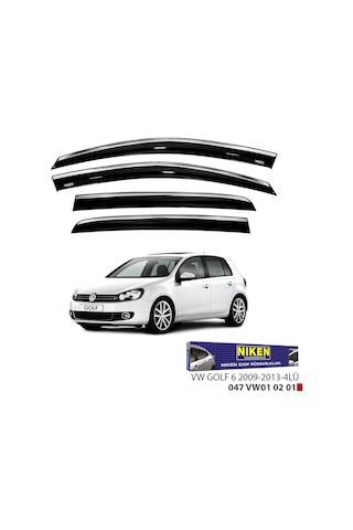 Replax Vw Golf 6 2009-2013 Kromlu Cam Rüzgarlığı 4lü