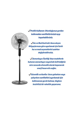 Cvs Dn 91032 Uzaktan Kumandalı 18'' 110 Watt Ayaklı Vantilatör