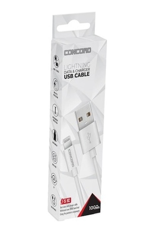 Concord C-411 2.1A 100Cm (Apple Uyumlu iOS ) Data Ve Şarj Kablosu - Beyaz