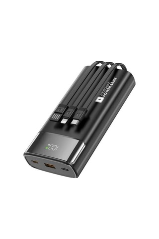 Shaza 20.000 Mah 22.5w Kendinden Kablolu Taşınabilir Şarj Cihazı Siyah