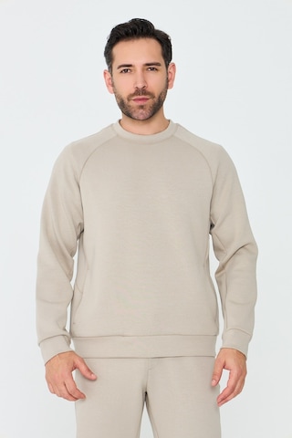 White Stone Bej Pamuklu Erkek Basic Sweatshirt Beıge