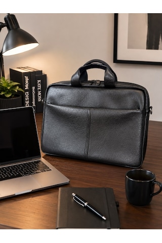Didadodo Deri Evrak Çantası 17.3 İnç Laptop Çantası Ayarlanabilir Omuz Askılı Şık Ve Hafif Günlük Kullanıma Uygun 8683255014200 Siyah