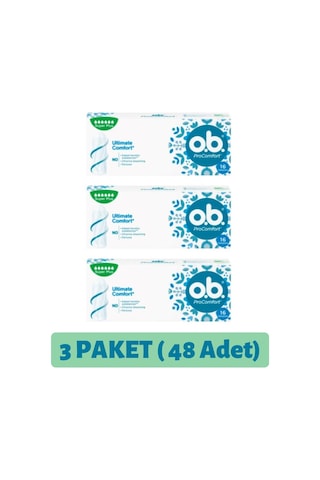 o.b. ProComfort Tampon Süper Plus 16'lı 3 Paket (Toplam 48 Adet)