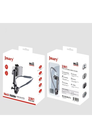 Jmary Mg-01 2in1 Eller Serbest Boyun Askılı Telefon Tutucu Siyah