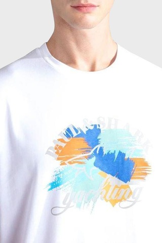 Paul & Shark Erkek T Shirt 24411013 010 Beyaz Beyaz