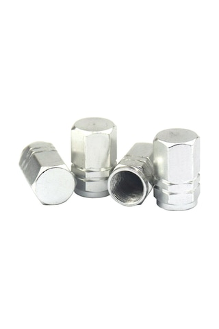 Geeksen Alüminyum Renkli Lastik Valf Kapakları, Su Geçirmez O-ringli, Araba Suv Bisiklet Uyumlu, Toz Ve Korozyon Koruyucu, 16mm Evrensel Boyut - Gümüş