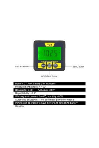 Su Geçirmez Manyetik Dijital Seviye Ve Açı Bulucu Çok Yönlü Mini Eğimölçer Lcd Ekranlı Arka Aydınlatmalı Eğim Ölçer Ip65 Su Geçirmez