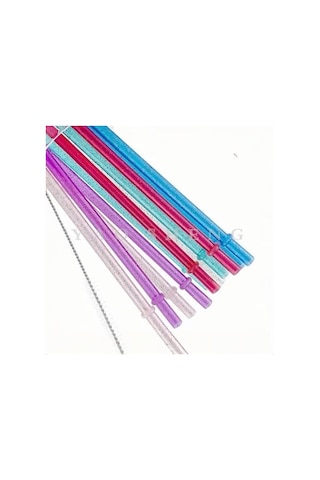 Simli Halkalı Tritan Pipet Seti, 4&apos Lü Şeffaf Simli Pipetler, Temizleme Fırçası Dahil, 40oz Uyumlu, Bpa İçermeyen, Kesilebilir 000 Açık Krem
