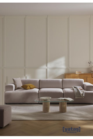 Most Mollista 3 Modül Kanepe Koltuk 10 Kahverengi Keten Kumaş Yum