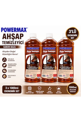 Powermax Ahşap Temizleyici 1000 Ml X3 Set Ahşap Ve Laminant Yüzey Temizleyici 1 LT Powermax Ahşap Temizleyici 1000 Ml X3 Set Ahşap Ve Laminant Yüzey Temizleyici 1 LT