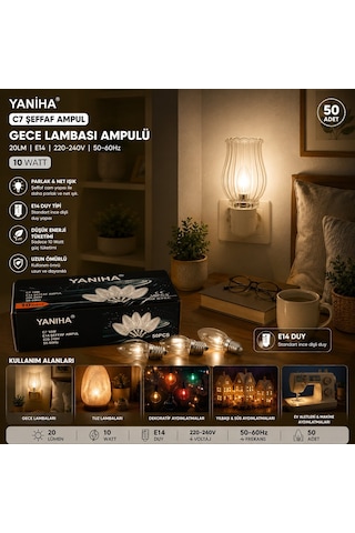 Yeni C7 Şeffaf Ampul- 50'li Paket Diğer