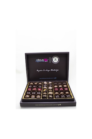 Dark Brown Hediyelik Çikolata 40 Adet Spesiyel Türüf Çikolata Kutusu Gerçek Çikolatadan