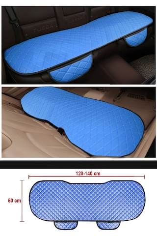 Mavi Deri Ön & Arka Araç Oto Koltuk Minderi Üçlü Set