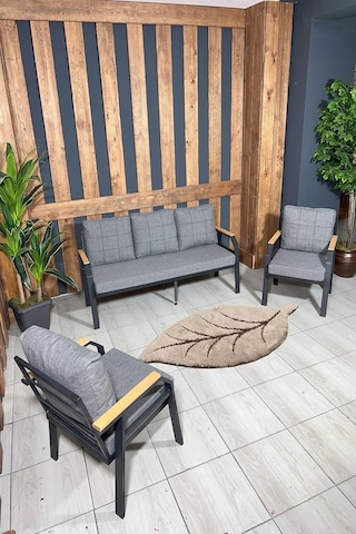 Ard & Garden Kavacık 3+1+1+masa Bahçe Mobilyası, Balkon Çay Seti, Bahçe Koltuk Takımı Gri