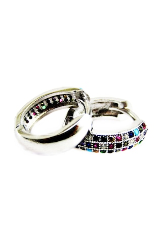 925 Ayar Gümüş Halka Üçsıralı Kadın Küpesi