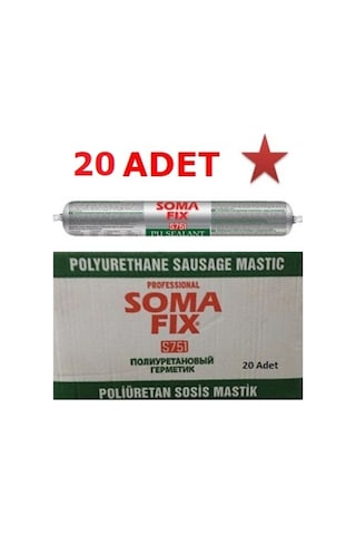 20 Adet 600 Ml Somafix Beyaz Poliüretan Mastik Sosis Dış Cephe Pu Beyaz