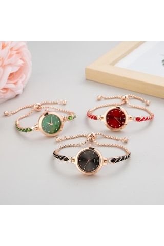 Yingfu Mavi Kadınlar Bilezik Saatler Ayarlanabilir Bilezikler Kuvars Kol Saatleri Moda Hediye Çok Renkli