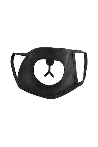 Anti-toz Siyah Sevimli Karikatür Ayı Ağız Yumuşak Pamuk Açık Erkek Kadın Yüz Maskesi