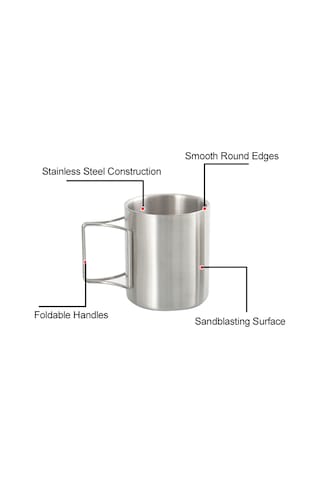 Qingmipy 304 Çelik İki Katlı Fırça Kollü İçecek Bardağı, Isı Yalıtımı, 300ml, Dış Mekan, Kamp, Dağcılık İçin Diğer