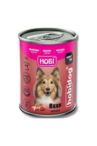 Hobi Hobidog Biftekli Yetişkin Köpek Konservesi 400 Gr X 6 Adet Tam Ve Dengeli Yaş Mama