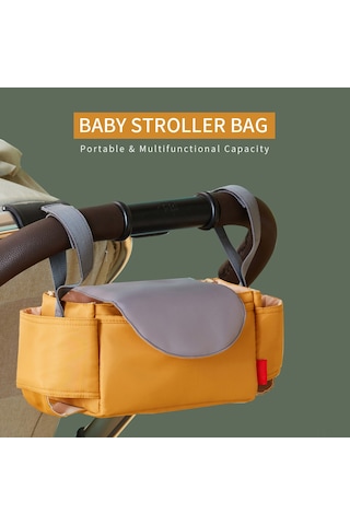 Vkemall Bebek Arabası Nylon Su Geçirmez Askı Çantası - 34cm Dahili Bölmeli Sulu Mamül Çantası, Toz Ve Kir Dayanıklı Kahverengi Kahverengi