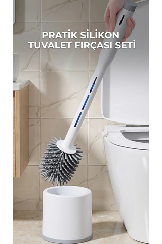 Buğz Deterjan Hazneli Silikon Tuvalet Fırçası Temizlik Seti Diğer