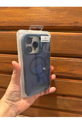 İphone 16 Pro Max Lacivert Magsafe Uyumlu Lens Korumalı Telefon Kılıfı İphone 16 Pro Max Lacivert Magsafe Uyumlu Lens Korumalı Telefon Kılıfı