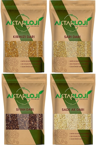 4'lü Darı Seti 1 Kg Kırmızı 1 Kg Ak Darı 1 Kg Sarı Darı 1 Kg Siyah Darı Muhabbet Kuşu Yemi 1.kalite