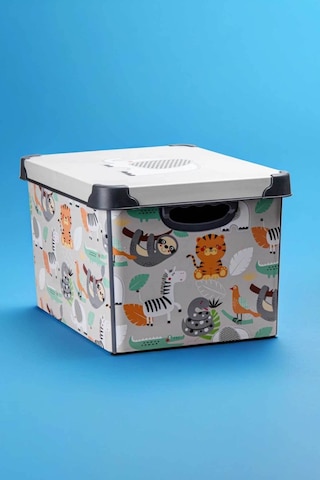Style Box Animals Desenli 20 L Dekoratif Oyuncak Ve Saklama Kutusu Çok Renkli
