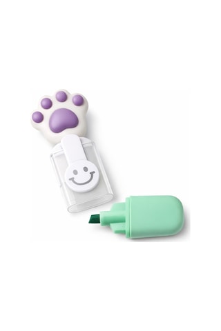 Sevimli Tatlım Fosforlu Mini Keçeli Kalem - 6lı Set - Kedi Tırnağı-fosfor01