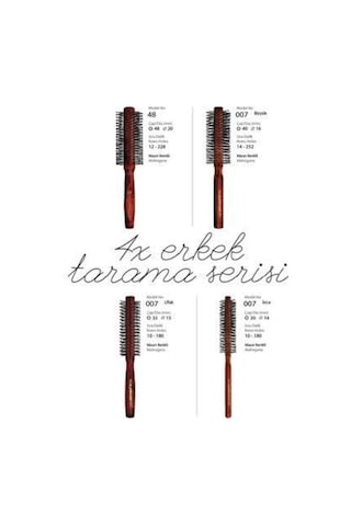 Elsa 4lü Profesyonel Erkek Tarama Seti 10 Ince Fön Fırçası Hediyeli