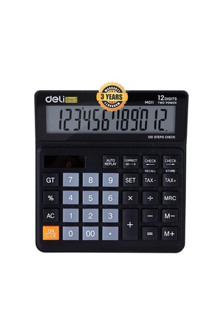 Hesap Makinesi 12 Digit Siyah Çok Renkli
