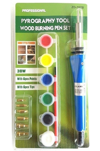 Class Zd707B Ahşap Yakma Hobi Havyası Boya Takımlı