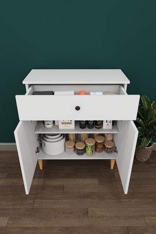 Modern Çekmeceli Çok Amaçlı Mutfak Banyo Dolabı %100 Mdf Erzak Kiler Dolabı Fd01 Beyaz