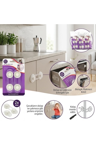 2 Parça Mini Çok Amaçlı Kilit Ç.emniyet 5477 Açık Bej