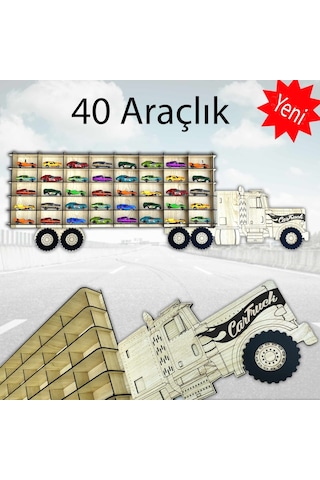 Woodbu Ahşap Hobi Araba Rafı, Kişiye Özel Yazılı, Hot Wheels, Montessori