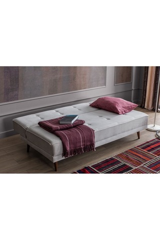 Retro Kolsuz Yataklı Kanepe Krem Krem