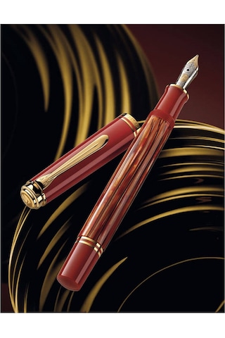 Pelikan Souveran M600 Dolma Kalem Tortoiseshell-Red F Uç 815840