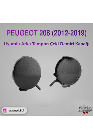 Peugeot 208 2012 2019 Uyumlu Arka Tampon Çeki Demiri Kapağı