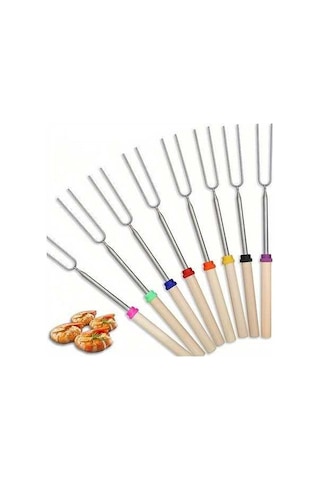 Besthome1 Çok Renkli Sandviç Çatalı, Kamp Malzemesi, Mutfak Aksesuarı Çok Renkli