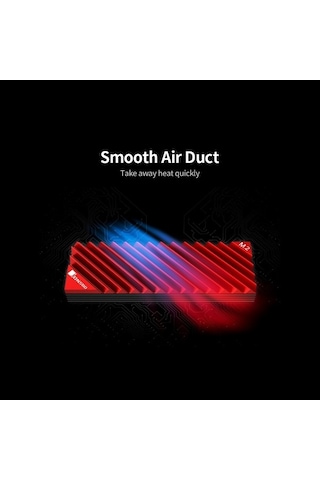 Besthome1 M.2 2280 Ssd Soğutucu, Alüminyum Isı Emici, Termal Pedli, Araçsız Tasarım, Kırmızı