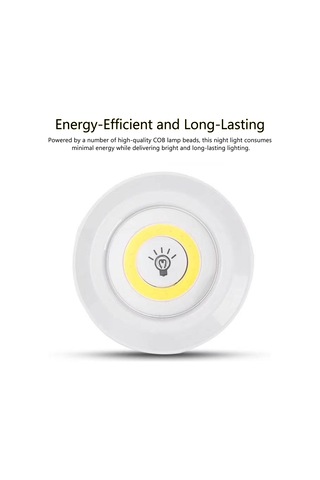 Teltree Cob Beyaz Işık Led Gece Lambası, Uzaktan Kumanda Ve Dokunmatik Kontrol, Yatak Odası Gardırop Için, 30 Dakika Zamanlayıcı 3 Aaa Pil Gereklidir, Çıktıda Yok - 6 Adet Kutulu Beyaz