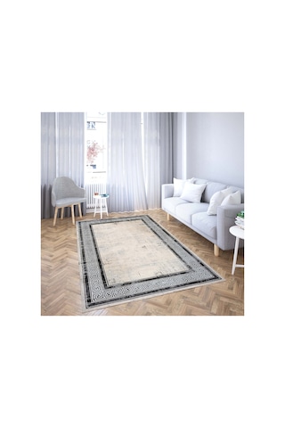 Vicenza Makinede Yıkanabilir Kaymaz Taban Dekoratif Modern Mutfak Yolluk Koridor Ve Salon Halısı Bej