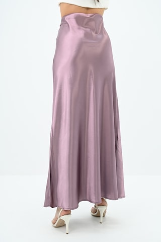 Koza Butik Kadın Dökümlü Saten Etek 6275-24 001