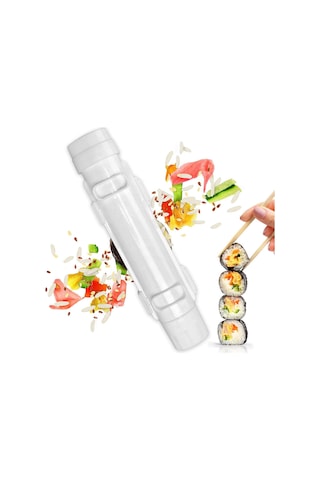 Suşi Makinesi 27 6 Cm Beyaz , Suşi Bazukası, Kendin Yap Suşi Makinesi Sebze, Et, Sarma Aleti, Mutfak Aksesuarları, Suşi Aletleri Diğer